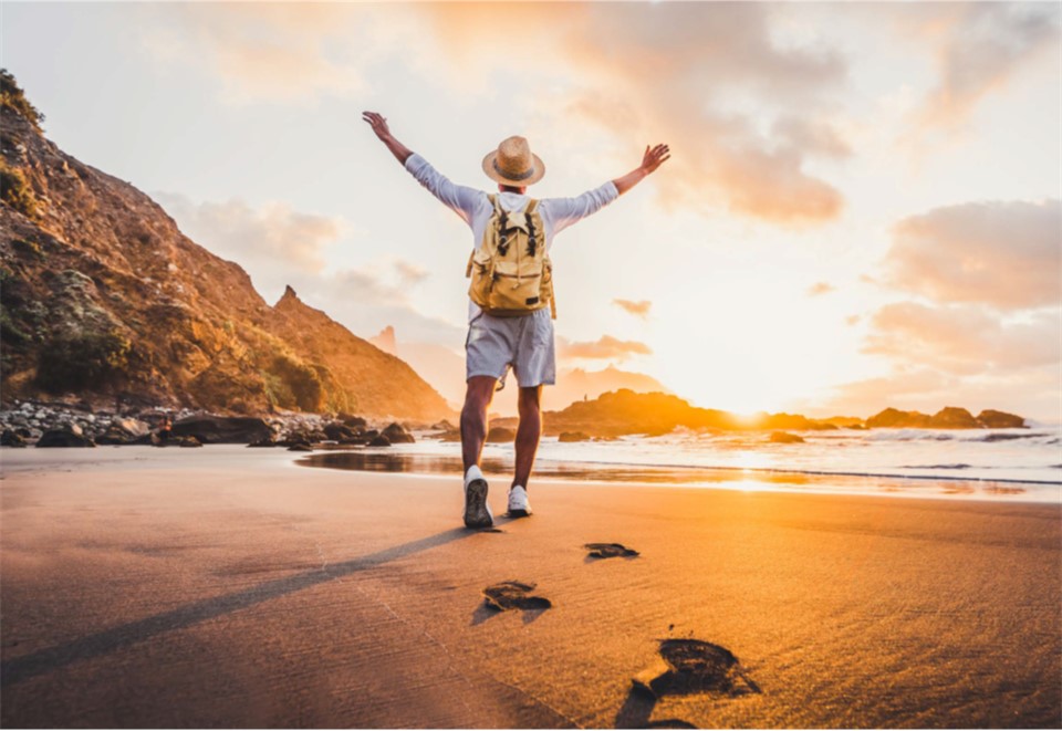 Person walking on the beach