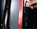 Person locking up a firearm
