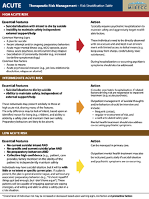 Thumbnail of the Therapeutic Risk Management (TRM) Risk Stratification Table