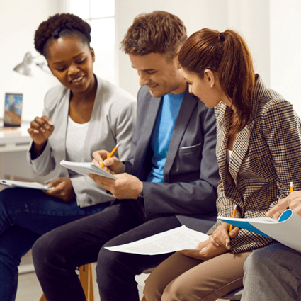 People at a start your own business workshop