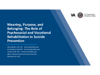 Meaning, Purpose, and Belonging:  The Role of Psychosocial and Vocational Rehabilitation in Suicide Prevention