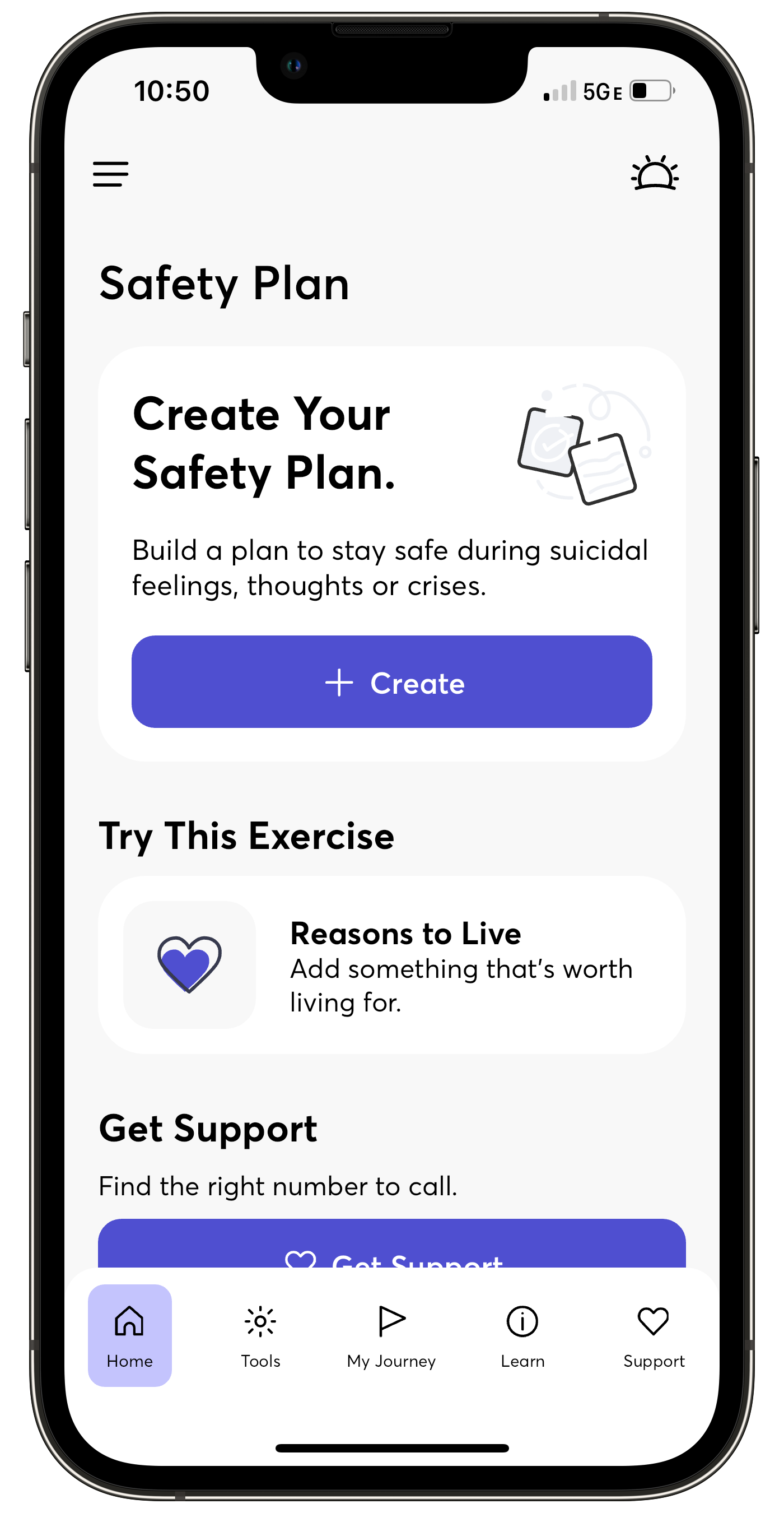 Screenshot of VA Safety Plan app