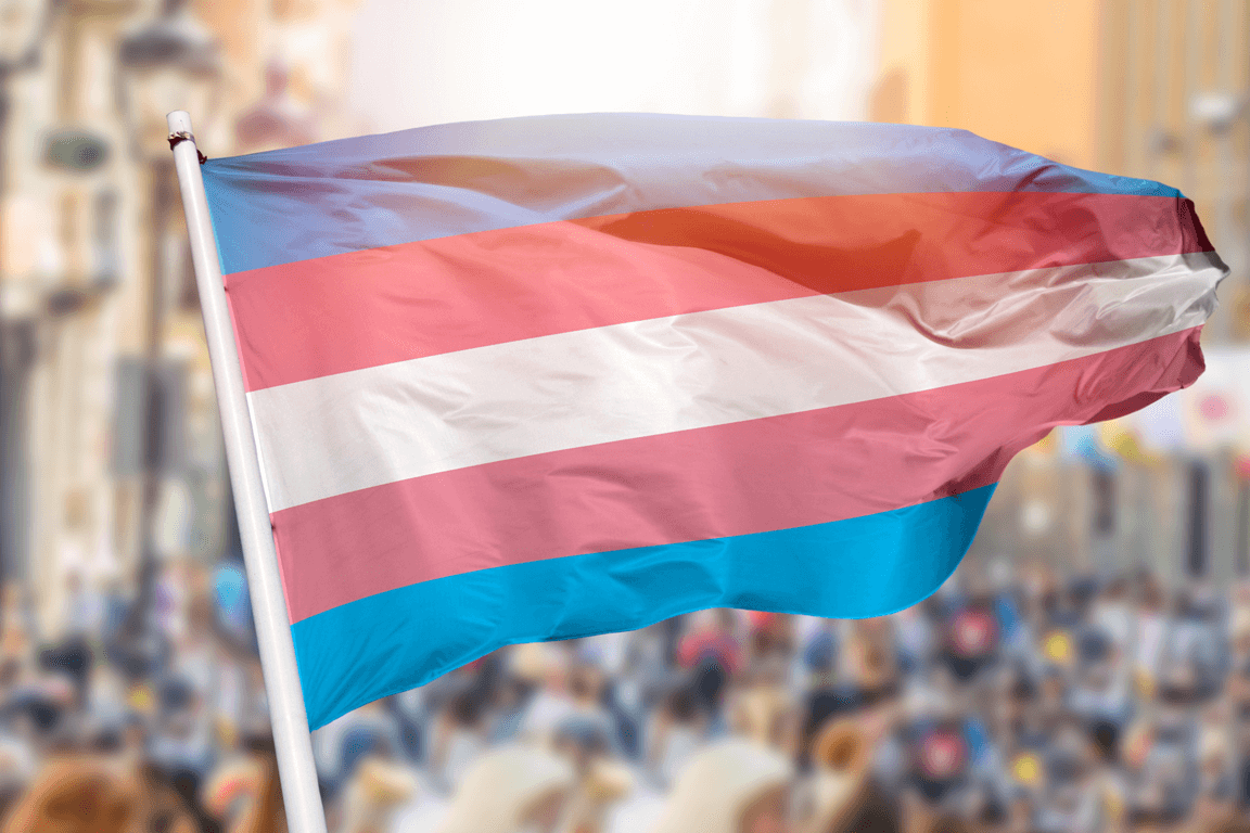 A Transgender Flag waving in the breeze