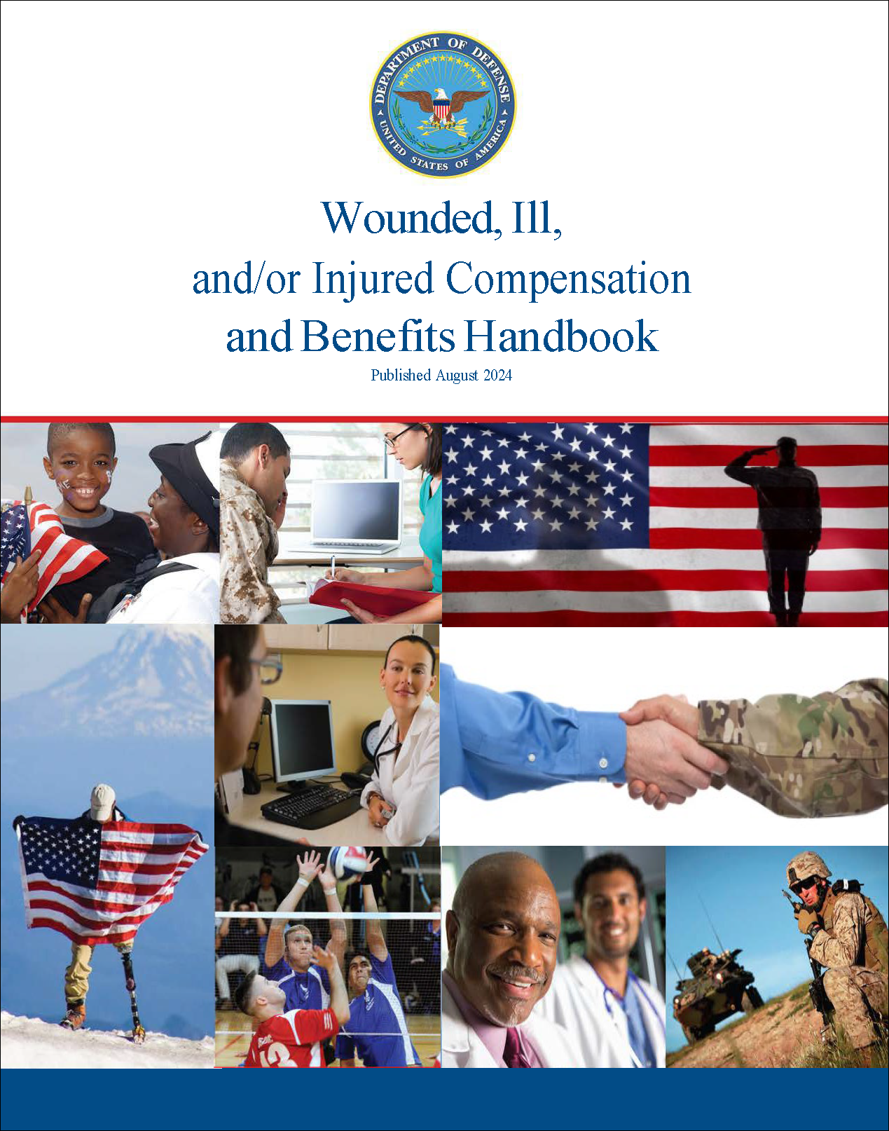 Updated annually by the DoD in collaboration with VA, U.S. Department of Labor (DoL), U.S. Department of Education (ED), the U.S. Social Security Administration (SSA), and the U.S. Military Services. On active duty, most of your benefits come from the DoD. After you leave active duty, whether discharged or medically retired, you become eligible for a number of additional benefits from VA. To augment what’s in this handbook, we recommend that Service members contact their respective Service's Wounded Warrior Program with further questions, especially regarding Service-specific information regarding compensation and benefits.